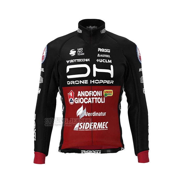 2022 Cycling Jersey Androni Giocattoli Black Red Long Sleeve and Bib Short